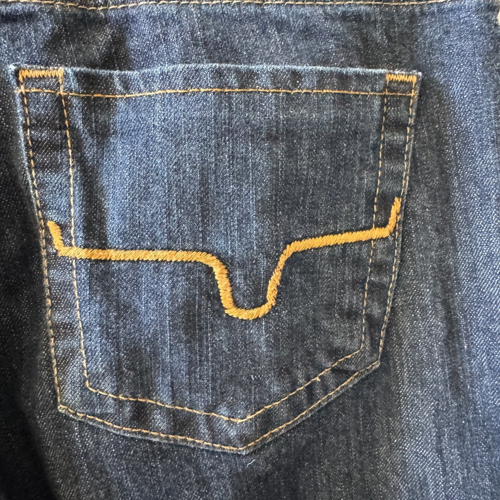 Kimes Ranch Boot Cut Blue Jeans with Signature Stitching-BETTY